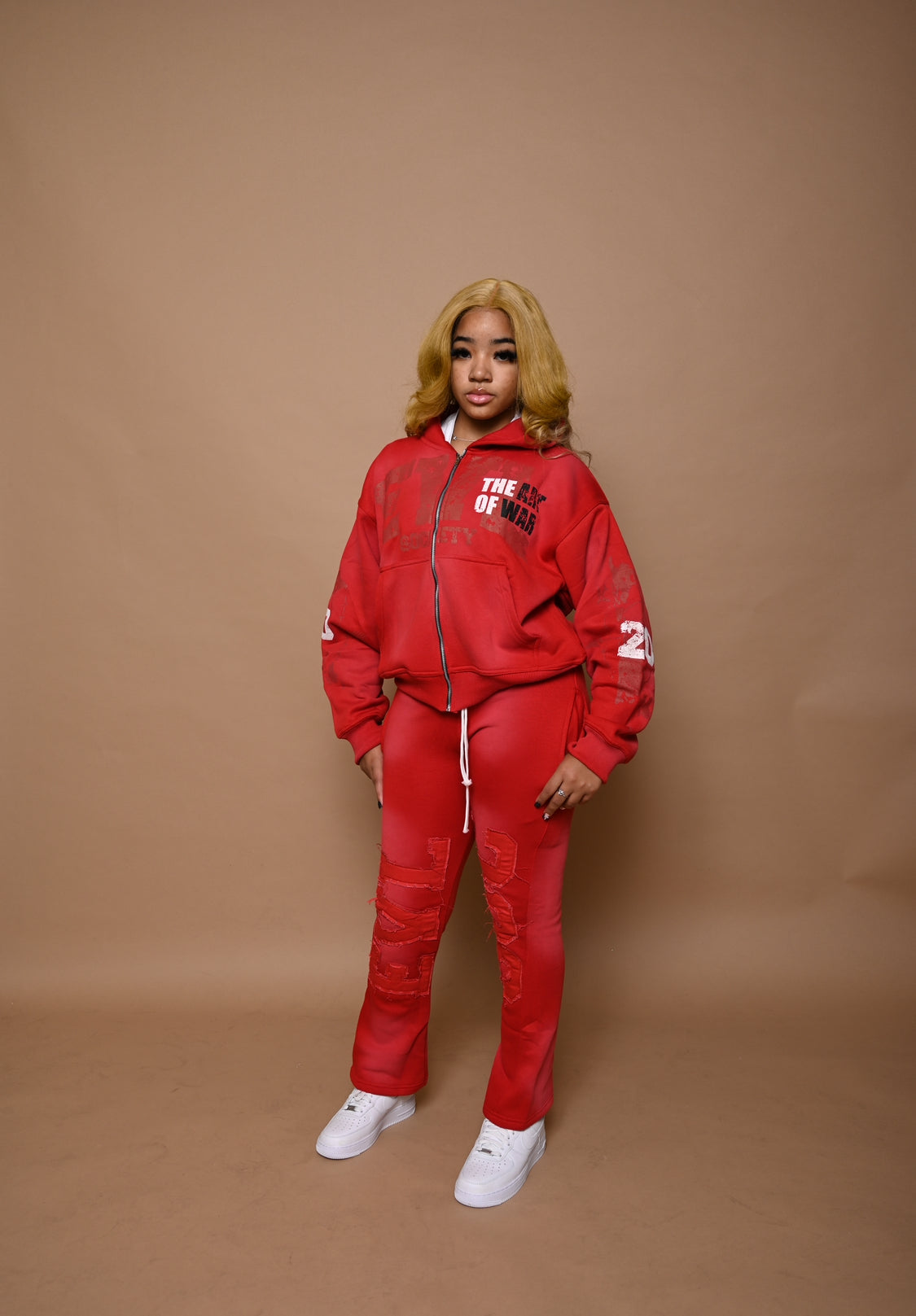 RED “ART OF WAR” SWEATSUITS