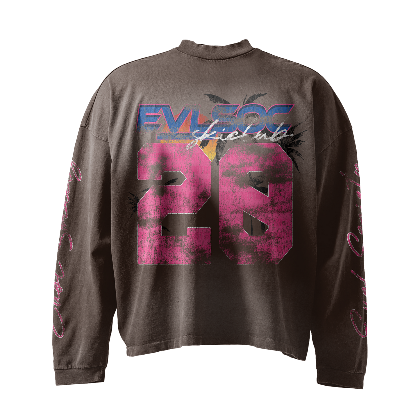 BROWN/PINK “EVL SKI” DOUBLE LONG SLEEVE