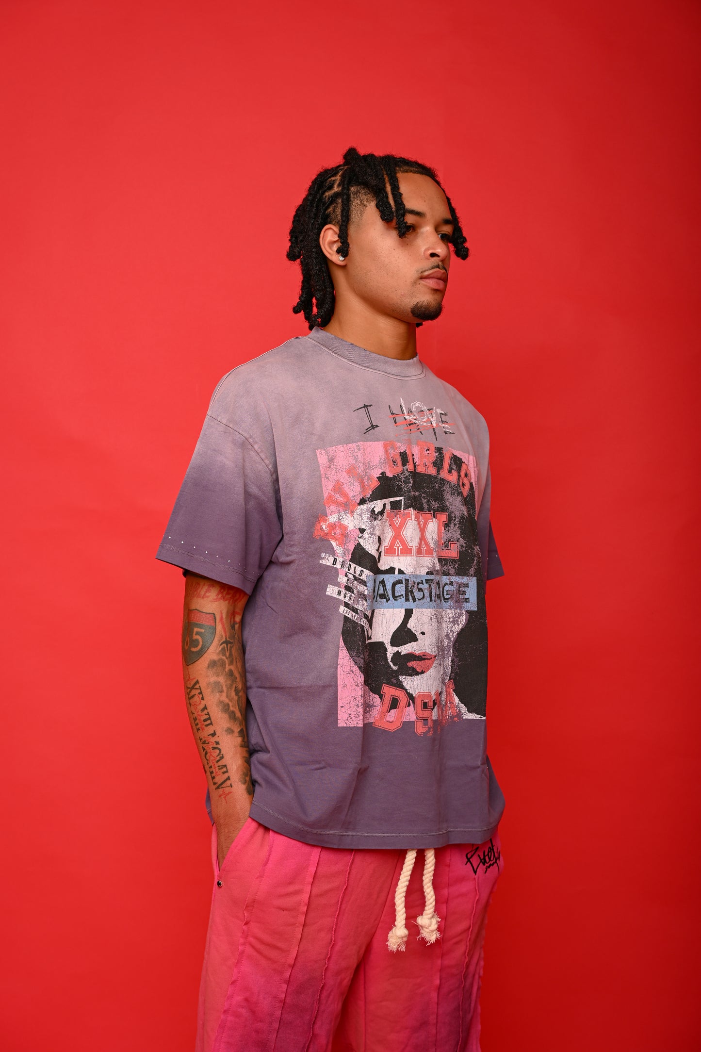 PURPLE I <3 EVL GIRLS TEE