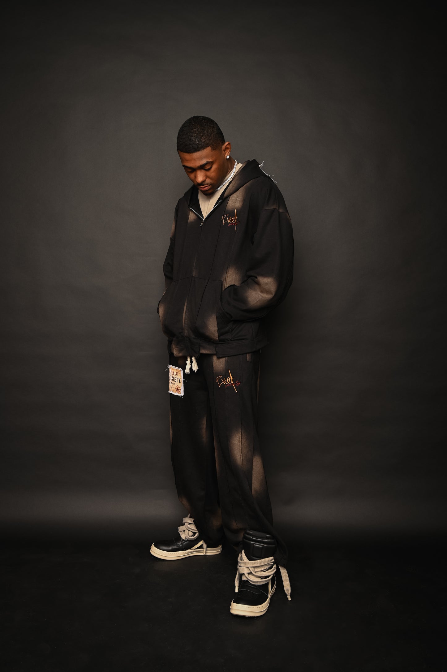 BLACK “ EVL LAYERED “SWEATSUIT