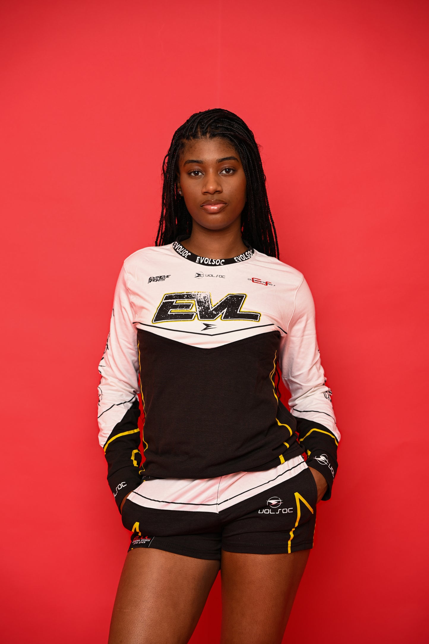 WMENS BLCK WHITE YELLA SET