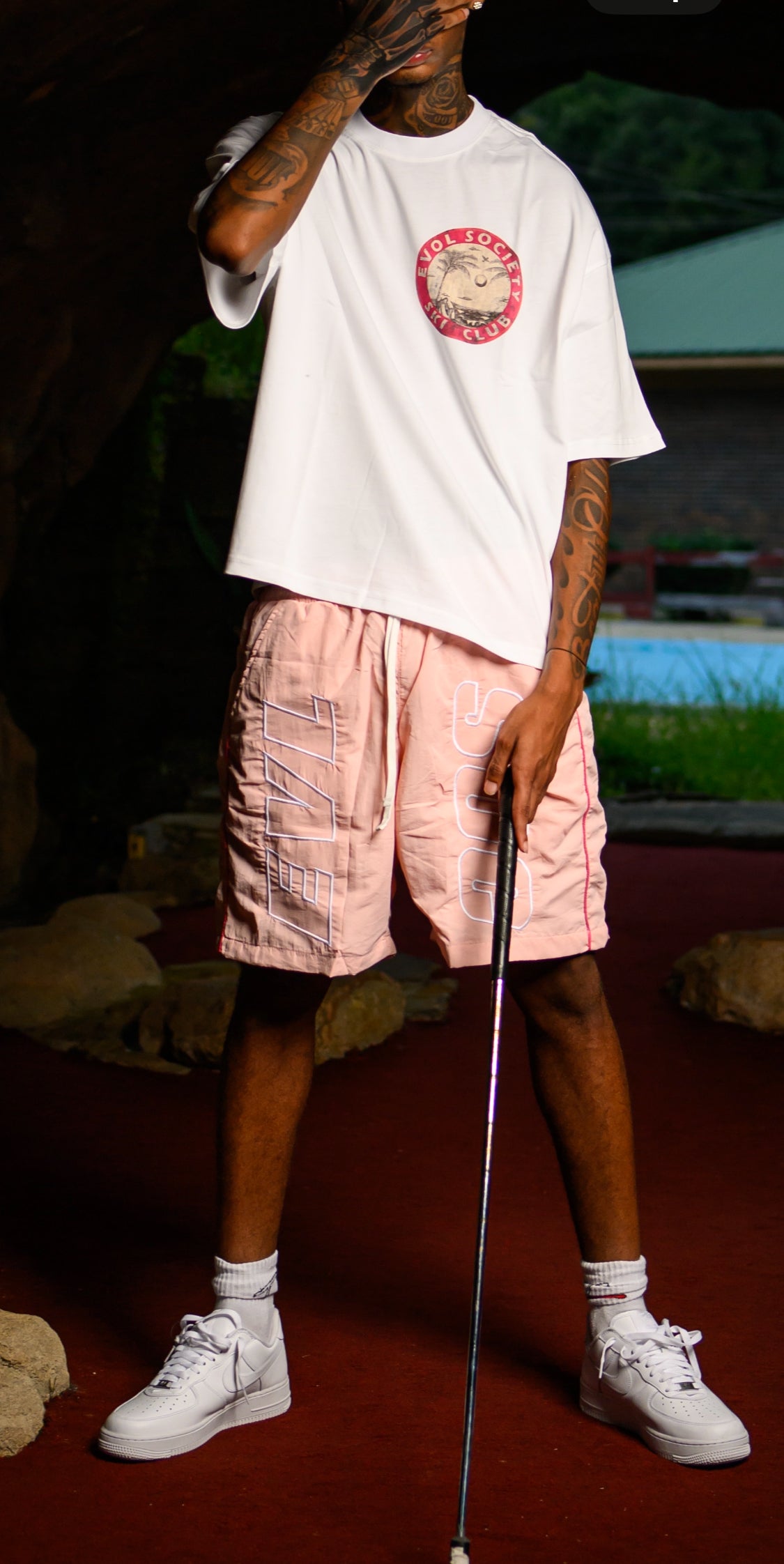 PINK EVLSOC SHORTS
