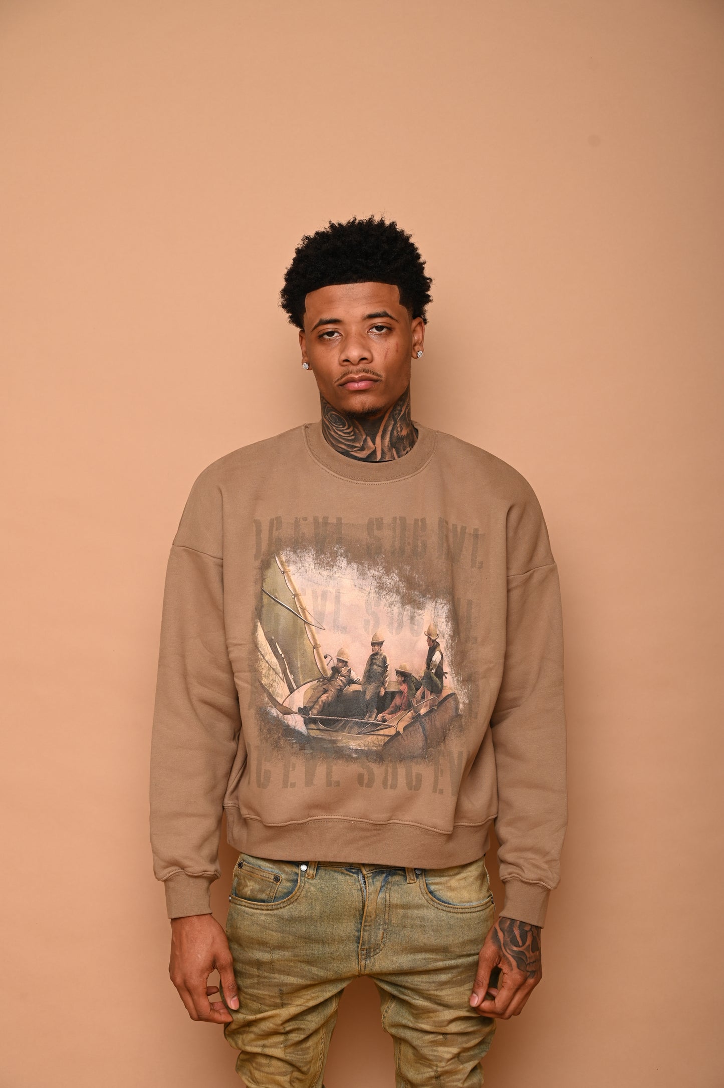 Brown “SURVIVAL” SWEATSHIRT