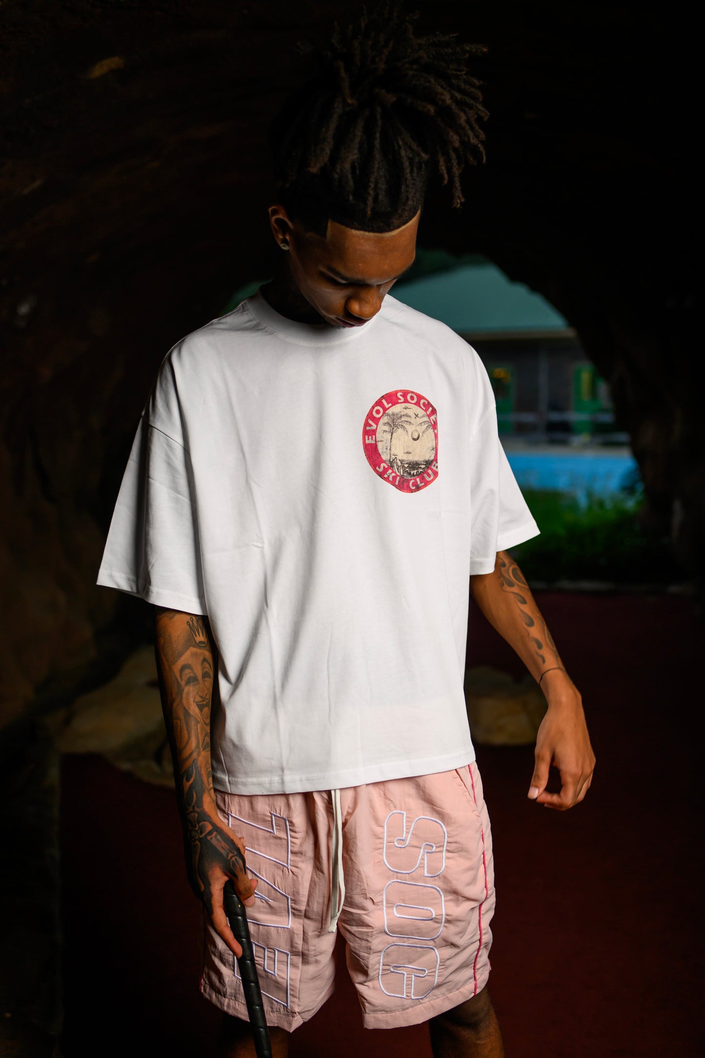 WHITE “EVL SKI CLUB” CIRCLE TEE