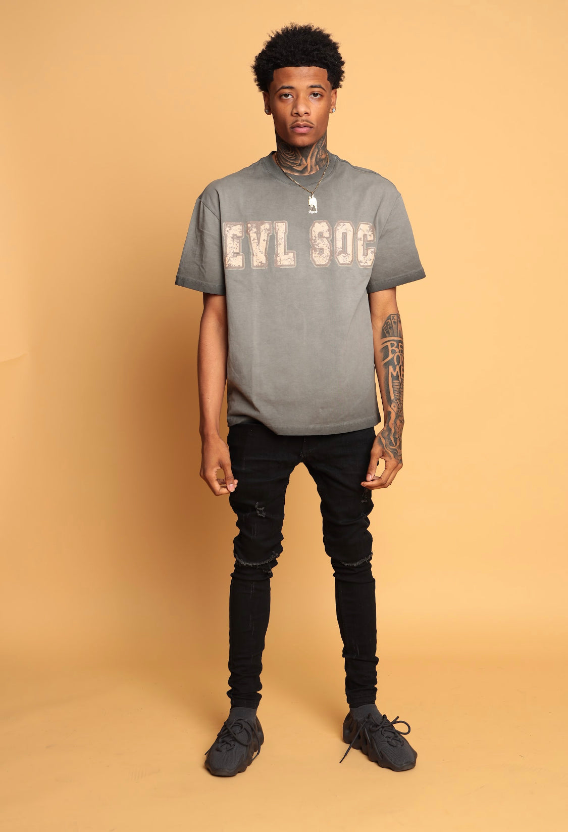 GREY EVL SOC TEE