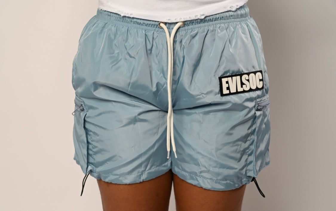 BLUE EVL SOC WINDBREAKER SHORTS