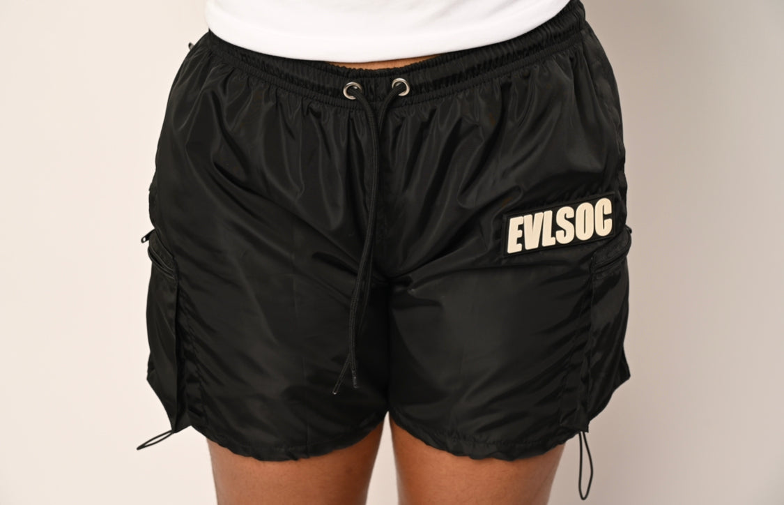 BLACK EVL SOC WINDBREAKER SHORTS