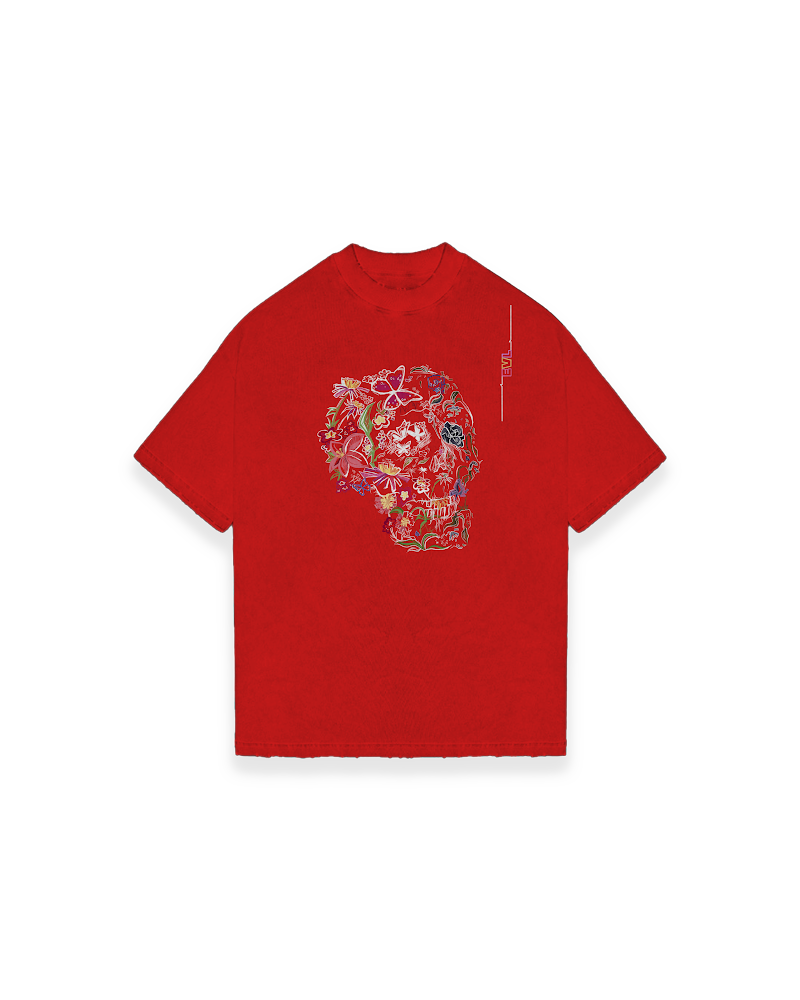 Red EVL Skelton Tee