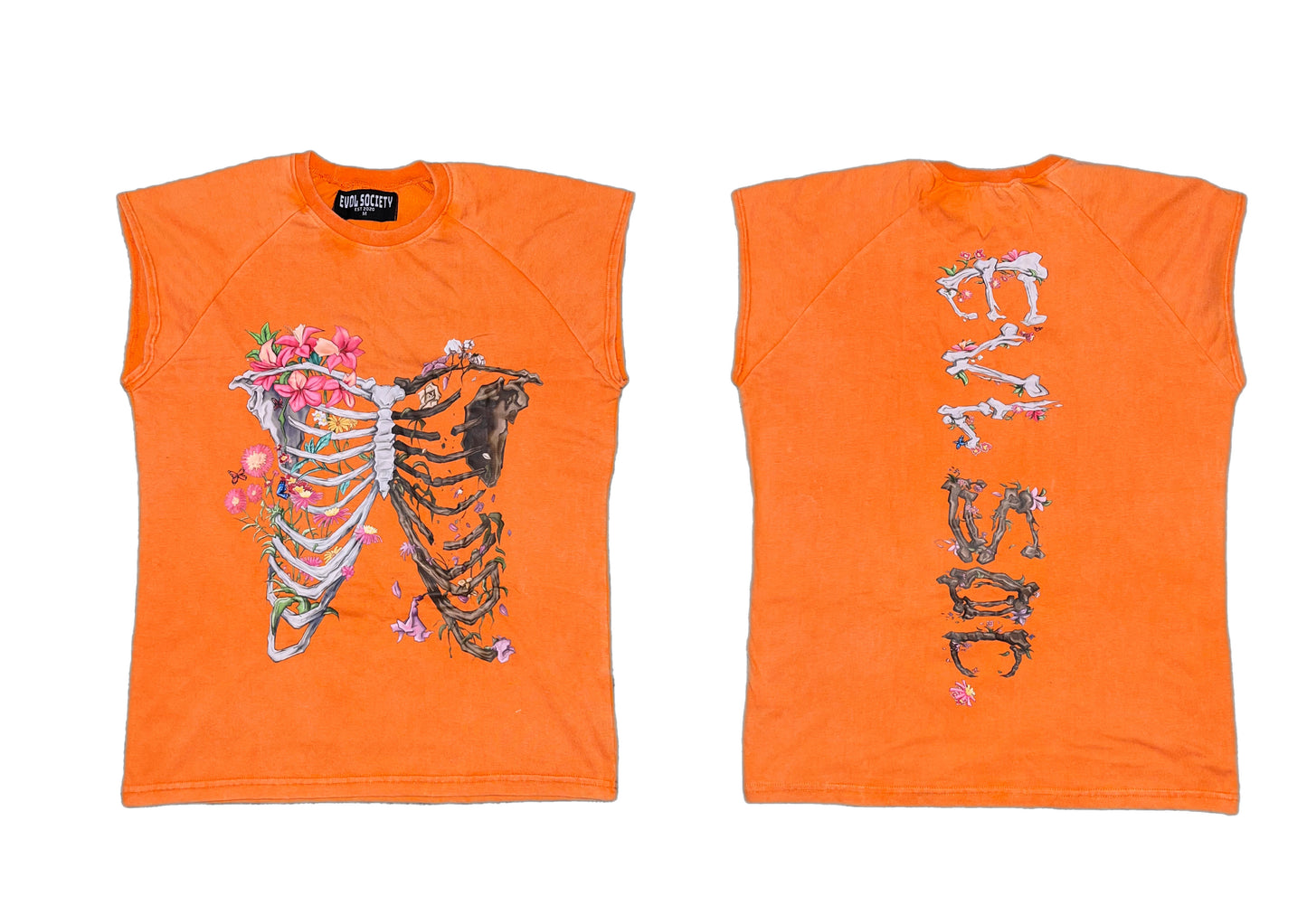 Orange “EVL Ribcage” Cutoff