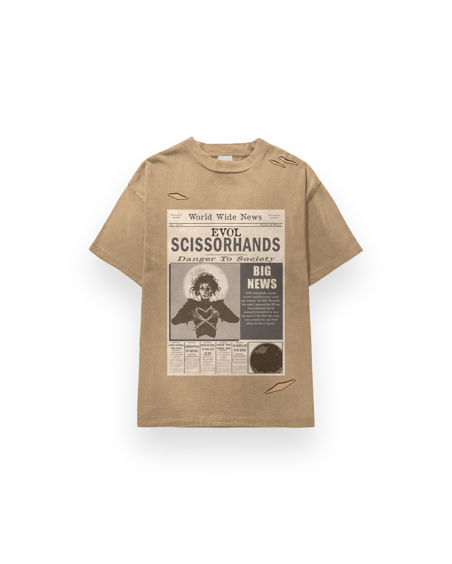 “EVL Scissorhands Newspaper” Tee